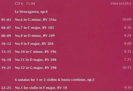 A.Vivaldi - Concertos and Sonatas, opp.1-12, I Solisti Veneti - Claudio Scimone CD6 of 18CDs