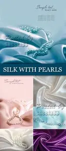 Stock Photo - Silk Fabric & Pearls