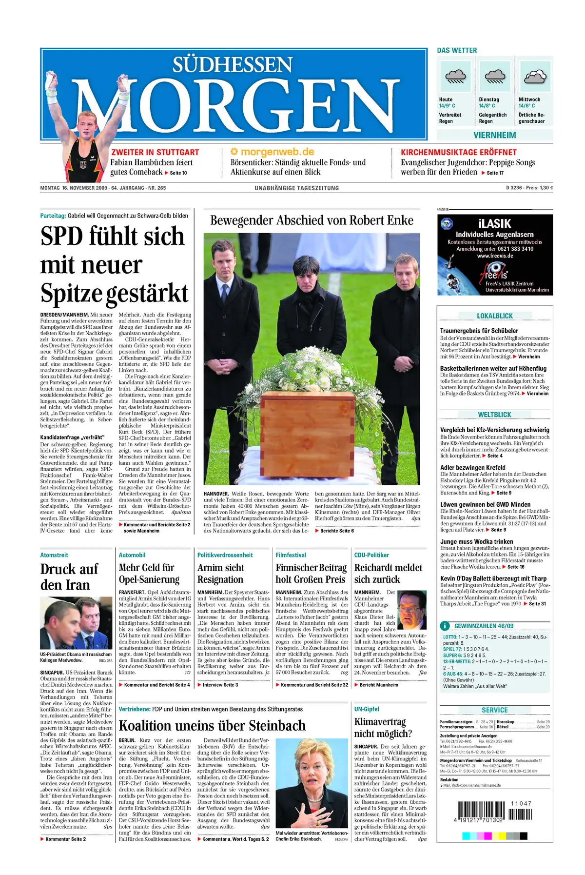 Suedhessen Morgen vom 16. November 2009