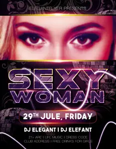 Flyer PSD Template - Sexy Woman plus Facebook Cover