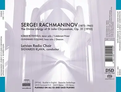 Sigvards Kļava, Latvian Radio Choir - Sergei Rachmaninov: Liturgy of St. John Chrysostom (2010)