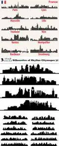 Vectors - Silhouettes of Skyline Cityscapes 31