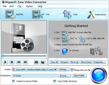Bigasoft Zune Video Converter 3.72.4584