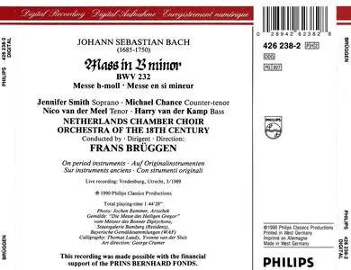 Frans Brüggen, Netherlands Chamber Choir, Orchestra of the Eighteenth Century - Johann Sebastian Bach: Mass in B minor (1990)