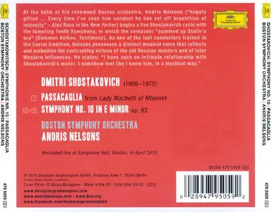 Boston SO, Andris Nelsons - Dmitri Shostakovich: Under Stalin's Shadow: Symphony No. 10; Passacaglia (2015)