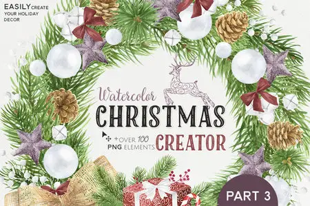CreativeMarket - Watercolor Christmas Creator Pack #3