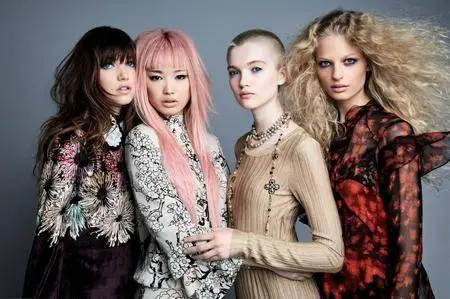 Various models by Patrick Demarchelier for Vogue China July 2016