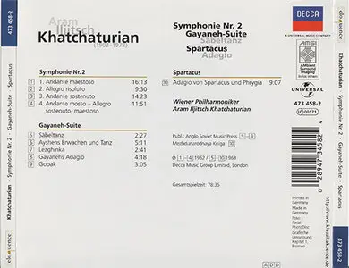 Aram Khatchaturian - Wiener Philharmoniker / Khatchaturian - Symphonie Nr. 2, Gayaneh-Suie, Spartacus (1962/63, ReIssue 2002)