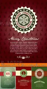 Christmas and New Year vintage flyers vector