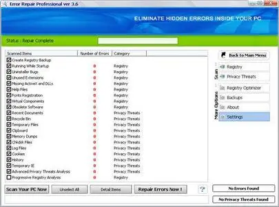 Error Repair Professional v3.6 Unattended