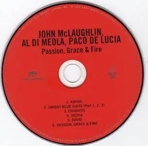 John McLaughlin, Al Di Meola, Paco De Lucía - Passion, Grace & Fire (1983) [SME Records SRCS 9657, Japan]