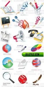Stock Vector - 3D Style Icon