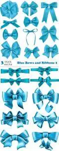 Vectors - Blue Bows and Ribbons 2