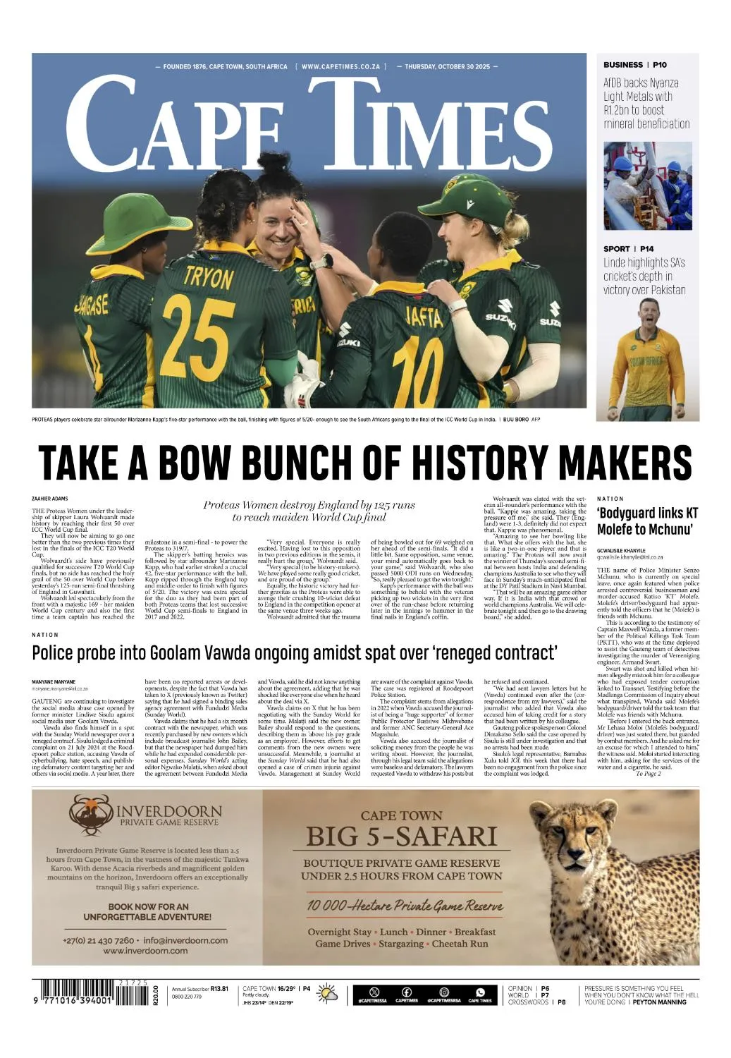 Cape Times - 30 October 2025
