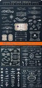 Calligraphic design elements and page decoration set 15