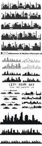 Vectors - Silhouettes of Skyline Cityscapes 25