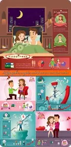 Infographics couples and business creative vector