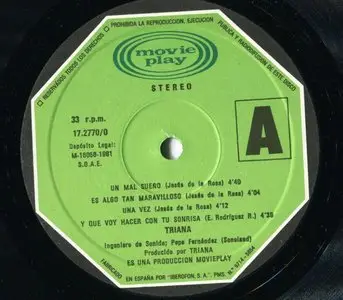 Triana - Triana (Un mal sueño) (1981) {Original SP Pressing} 24 bit/192 khz 