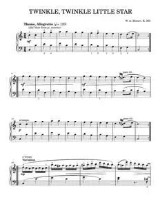 Twinkle, Twinkle Little Star (Ah! Vous dirai-je, maman) Theme - Mozart Donizetti (Piano Solo)