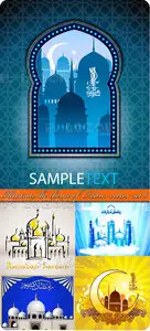 Illustrate the theme of Islam vector set 6