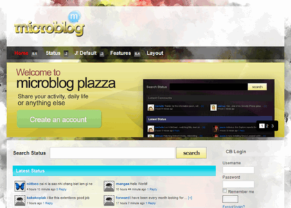 MIcroblog Plazza – Joomla Microblogging september `09 TemplatePlaza Joomla Template