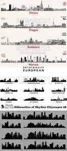 Vectors - Silhouettes of Skyline Cityscapes 28