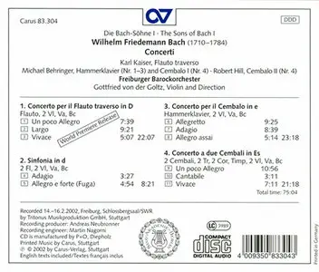 Wilhelm Friedemann Bach - Freiburger Barockorchester - Concerti (2002)