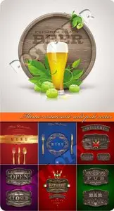 Menu restaurant and pub vector