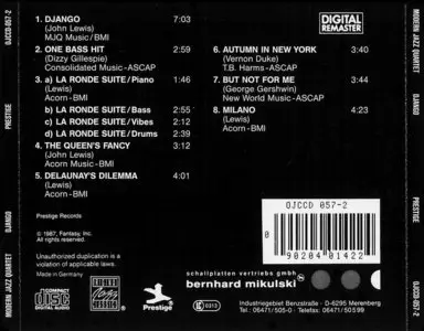 Modern Jazz Quartet - Django (1987) -repost