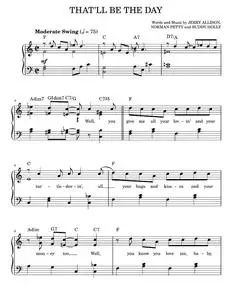 That'll Be The Day - Buddy Holly, The Crickets (Easy Piano)