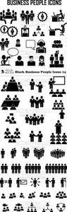 Vectors - Black Business People Icons 14