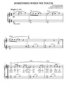 Sometimes when we touch - Dan Hill (Easy Piano)