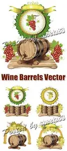 Wine Barrels Vector