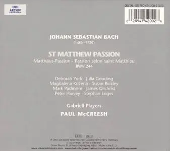 Paul McCreesh, Gabrieli Players - Bach: St Matthew Passion / Matthaus-Passion (2003)