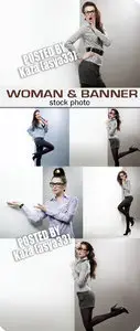 Woman & banner
