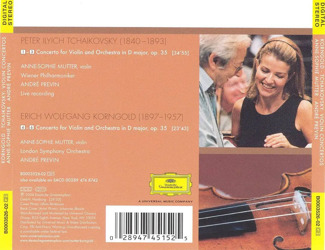 Anne-Sophie Mutter - Tchaikovsky, Korngold - Violin Concertos (2004 ...