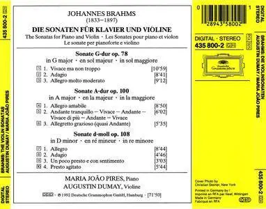 Augustin Dumay, Maria João Pires - Brahms: Complete Violin Sonatas (1992)