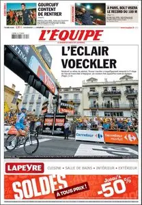 L'Équipe, du Jeudi 09 Juillet 2009.