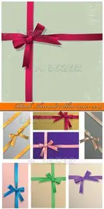 Blank sheet and ribbon vector set 9