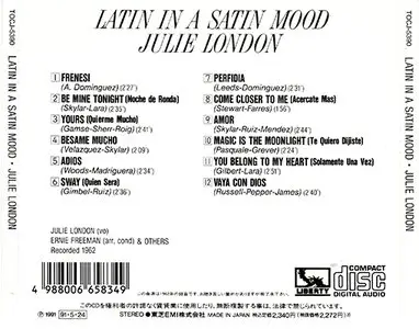 Julie London - Latin In A Satin Mood (1991, Toshiba EMI # TOCJ-5390)