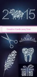 Vector Creative Cards 2015 Year qBee