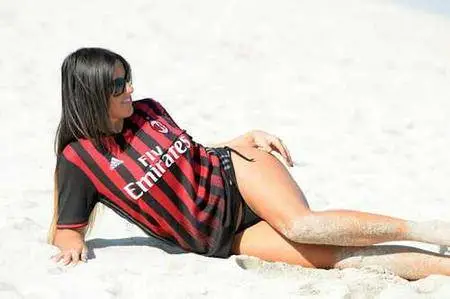 Claudia Romani - Love for AC Milan,Miami February 2, 2017