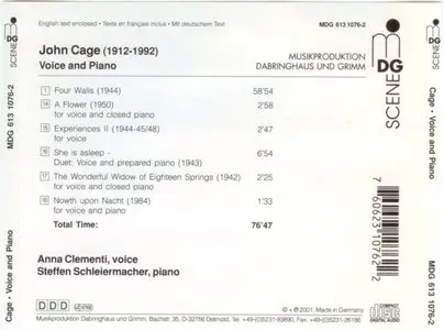 John Cage - Voice And Piano (2001)