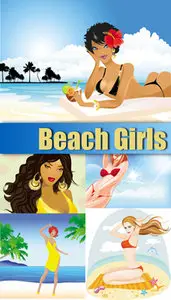 Beach Girls Vector