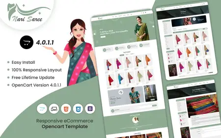 Narisaree - Saree Store OpenCart 4 Responsive Template OpenCart Template