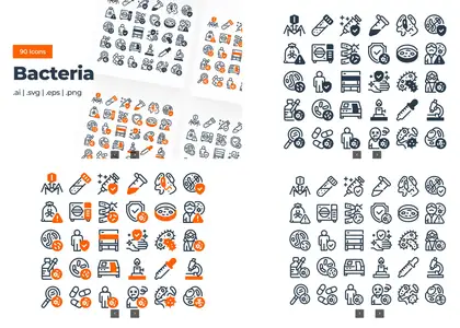 EE - Bacteria Icon Set SU52SQH