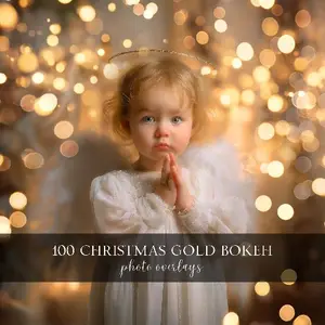 Christmas Backdrop and Lights Bokeh Overlay Bundle