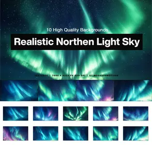 EE - Realistic Northen Light Sky Background J8XJRCU