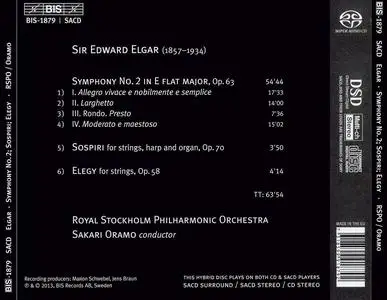 Sakari Oramo, Royal Stockholm Philharmonic Orchestra - Edward Elgar: Symphony No. 2, Sospiri, Elegy (2013)