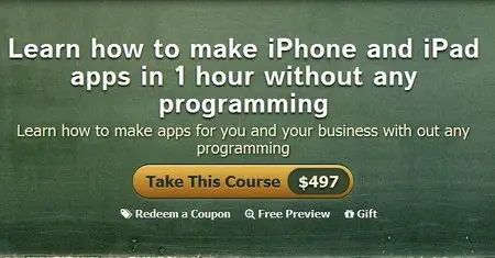 Learn how to make iPhone and iPad apps in 1 hour without any programming